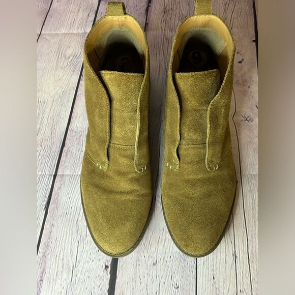 Franco Sarto Isolde Classic Minimalist Suede Boho Ankle Chukka Boots Tan Sz 9 - Picture 1 of 8